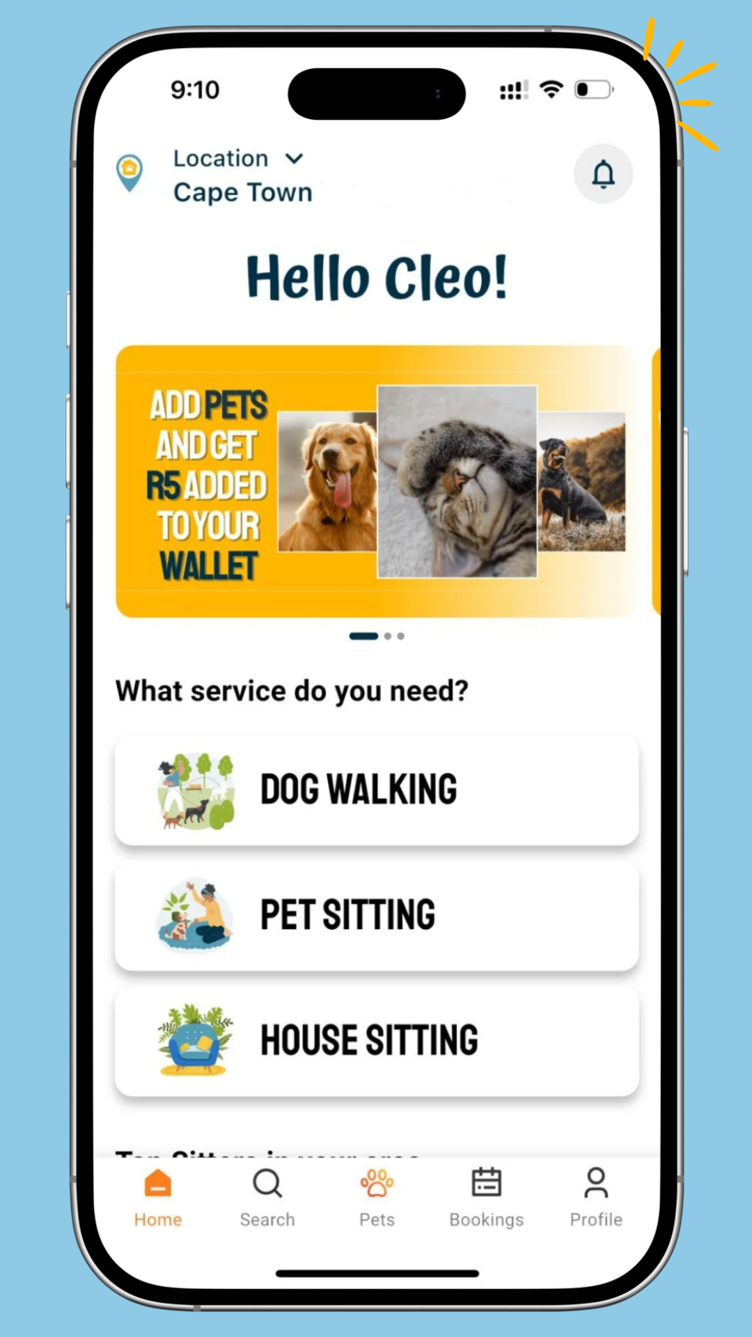 Vacay Sitters app screenshot